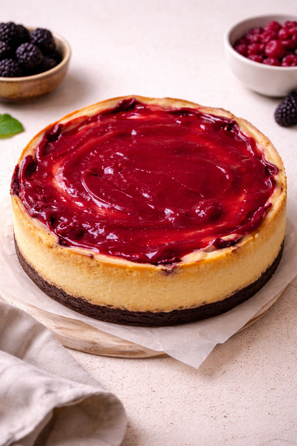Raspberry and White Chocolate Cheesecake